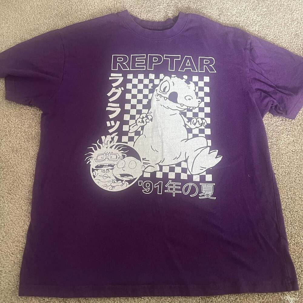 Nickelodeon Rugrats Reptar T-Shirt Purple Graphic Tee